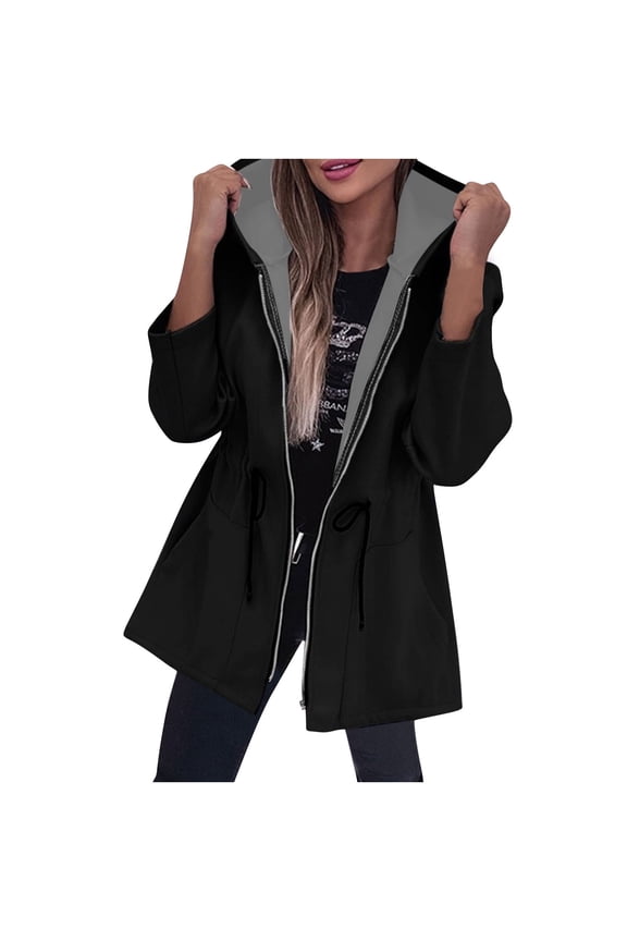 Puffer Jacket Womens Cropped Women's Solid Color Lapel Button Cardigan Long Sleeved Top Jacket Black XL
