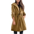 thumbnail image 1 of MIUOWANP Puffer Jacket Womens XS Women's Solid Color Lapel Button Cardigan Long Sleeved Top Jacket Coffee L, 1 of 5