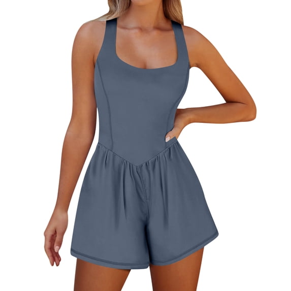 MIUOWANP Shorts for Women Plus Size Clearance Women's Workout Romper Running Onesie Short Athletic Jumpsuits Casual Summer Outfits Gym Yoga Clothes