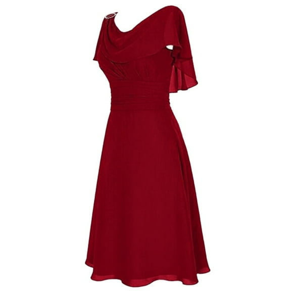 MIUOWANP Summer Dresses for Women 2024 Vacation with Sleeves Women Formal Wedding Bridesmaid High-waist Party Prom Gown Cocktail Dress Red XXXXL