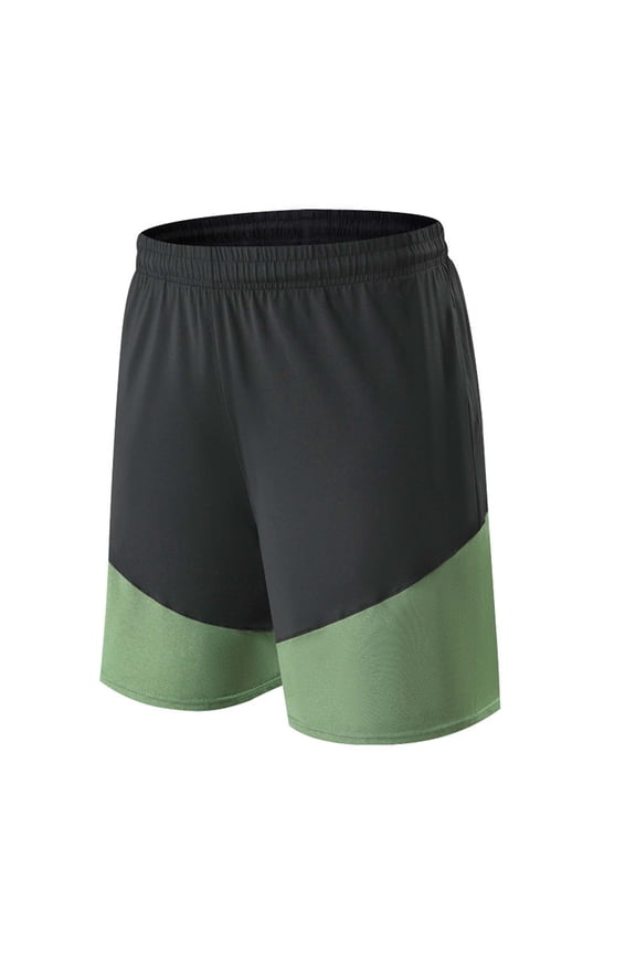 Summer Men's Athletic Shorts with Pockets Color Blocking Elastic Waist Basketball Train Motion Shorts,Size M(6)Yellow