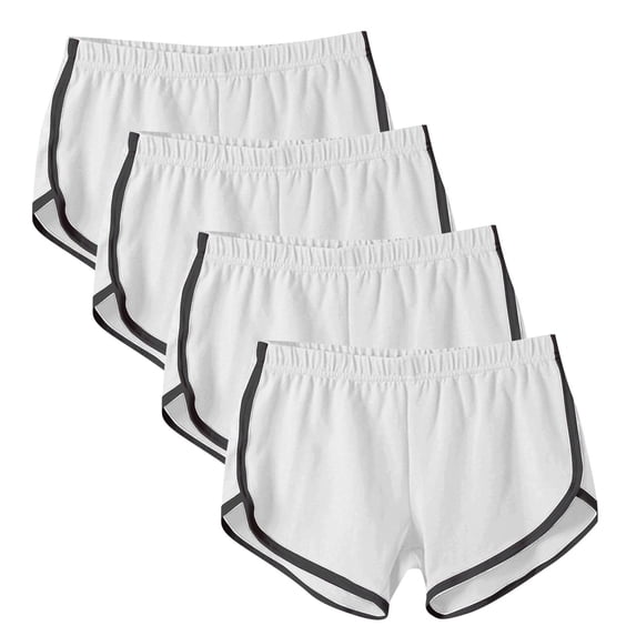 MIUOWANP Summer Plus Size Women's Athletic Shorts Quick-Drying Hot Pants Comfortable Breathable Sports Shorts Size L(White+White+White+White)