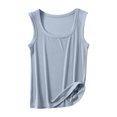thumbnail image 1 of MIUOWANP Summer Tank Tops for Women Casual And Fashionable Outerwear Solid Color U-Neck Sleeveless Top Light Blue XL, 1 of 5