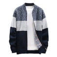 thumbnail image 1 of MaFYtyTPR Sweater Cardigan for Men Mens Zip Up Knitted Cardigan Thick Sweater Stand Collar Fleece Lined Warm Navy XXL, 1 of 2