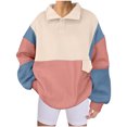 thumbnail image 1 of MIUOWANP Sweatshirt for Women Cotton Women's Color Blocked Loose Long Sleeved V-neck Sweatshirt Long Sleeved V-neck Top/shirt Camouflage S, 1 of 4