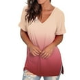 thumbnail image 1 of MIUOWANP T-Shirt for Women with Short Sleeve Loose Gradient Style Blouse, 1 of 7
