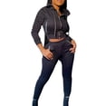 thumbnail image 1 of MIUOWANP Two piece Sets for Women Women's Fashion Hooded Long Sleeve Slim Zipper Sports Casual Suit, 1 of 5
