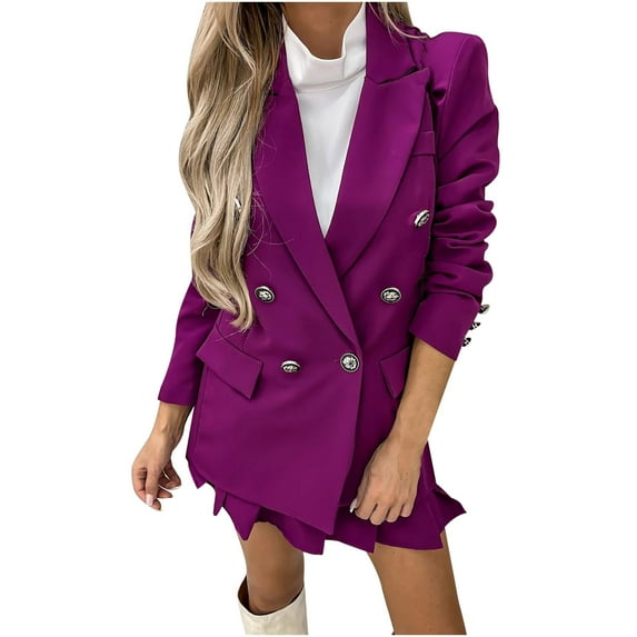 MIUOWANP Two piece Sets for Women Women's Solid Color Long Sleeved Suit+shorts Suit Set