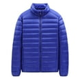 thumbnail image 1 of MaFYtyTPR Winter Jackets for Men Casual Fashion New Men's Down Padded Jacket Lightweight Stand Collar Jacket Hoodless Casual Outwear Jackets on Blue M(US 2), 1 of 5