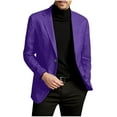 thumbnail image 1 of MaFYtyTPR Winter Jackets for Men Western Suit Jacket Long Coat Solid Color Long Sleeve Hoodless Casual Outwear Jackets on Purple M(US 4), 1 of 5