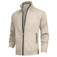 thumbnail image 1 of MIUOWANP Winter Jackets for Men Solid Color Zipper Knitting with Pocket Long Sleeved Hoodless Casual Jacket, 1 of 3