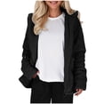 thumbnail image 1 of MIUOWANP Winter Jackets for Women 2024 Women's Winter Fashion Fleece Thermal Hooded Long Sleeve Casual Outwear Warm Coat Black S, 1 of 5