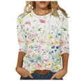 thumbnail image 1 of MaFYtyTPR Women 3/4Sleeves Casual Shirts Pullover Loose Tunic Tops Print Blouse 2024 Hot Blouses&Shirts Multicolor M, 1 of 5