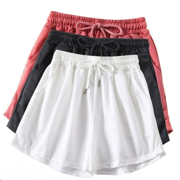 MIUOWANP Women's 3-Pack Shorts Sets Summer Lightweight Loose Athletic A-Line Running and Fitness ShortsXXL(12)Watermelon Red