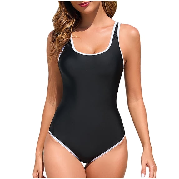 MIUOWANP Women's Bikini Swimsuits Plus Size Ladies' Fashionable And Sexy Camisole Backless Swimsuit Black L