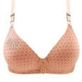 thumbnail image 1 of MIUOWANP Women's Bras No Underwire Full Support Polka Dot Print Push-Up Breathable Daily Bra,Khaki XXL, 1 of 3