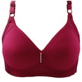 thumbnail image 1 of MIUOWANP Women's Bras No Underwire Full Support Solid Color Push-Up Sexy Ladies Bra Without Steel Rings,Wine XL, 1 of 8