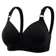 thumbnail image 1 of MIUOWANP Women's Bras Push Up Oversized Non-wired Bra Glossy Push-up Three-breasted Underwear Bra,Black 100, 1 of 3