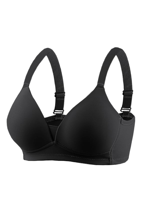 Women's Bras Push Up Wire-Free Triangular Cup Bra Outstanding Body-Shaping Bra,Black 85