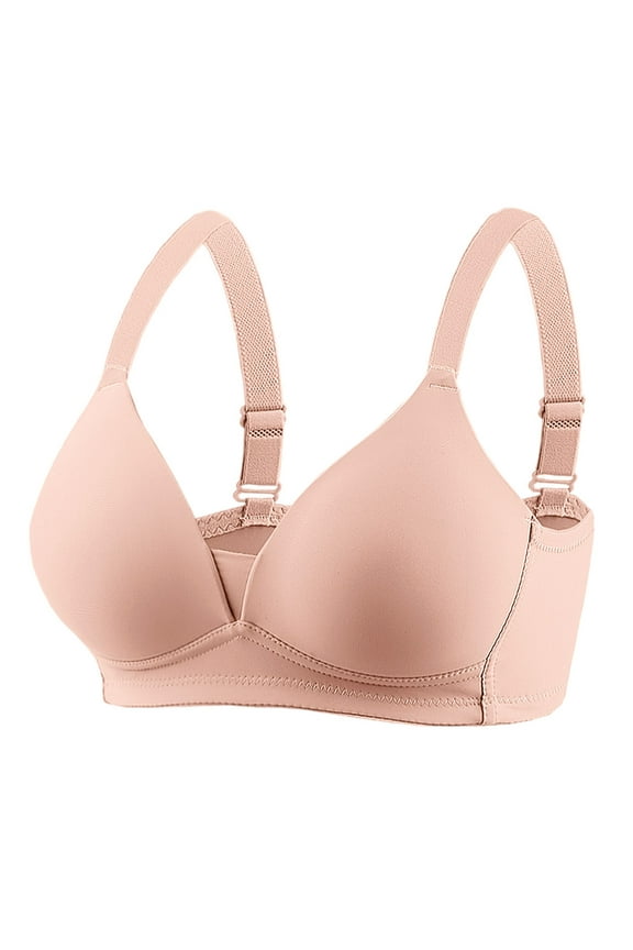Women's Bras Push Up Wire-Free Triangular Cup Bra Outstanding Body-Shaping Bra,Pink 85
