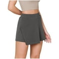 thumbnail image 1 of MIUOWANP Women's Casual Shorts High Waisted Solid Color Skinny Skort Size XL(10)Gray, 1 of 6