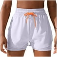 thumbnail image 1 of MIUOWANP Women's Elastic Waist Shorts Quick-Drying Sports Shorts Lightweight Breathable Drawstring Waist Shorts Size S(4)White, 1 of 3