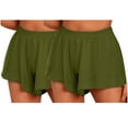 thumbnail image 1 of MIUOWANP Women's Elastic Waist Shorts Solid Color Casual Shorts ComfortableRuffled Leg Shorts Size S(4)Army Green, 1 of 5