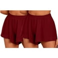 thumbnail image 1 of MIUOWANP Women's Elastic Waist Shorts Solid Color Casual Shorts ComfortableRuffled Leg Shorts Size XL(10)Wine, 1 of 5
