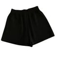 thumbnail image 1 of MIUOWANP Women's Elastic Waist Shorts Solid Color with Pockets Hot Pants Breathable Sports Shorts Size XXL(12)Black, 1 of 5