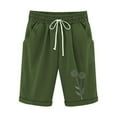 thumbnail image 1 of MIUOWANP Women's Elastic Waist Shorts with Pockets Floral Print Drawstring Waist Cotton-Linen Blend Half Pants, 1 of 4