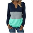 thumbnail image 1 of MIUOWANP Women's Fashion Hoodies & Sweatshirts Plus Size Oversized Long Sleeve Round-Neck Color Block For Girls Light Weight Soft With Pockets Shirts Green M, 1 of 5