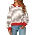 thumbnail image 1 of MIUOWANP Women's Fashion Hoodies Zip up Womens Casual Color Blocked Blouses Long Sleeved Round Neck Top/shirts Brown XXL, 1 of 4