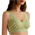 thumbnail image 1 of MIUOWANP Women's Full Cup Comfortable and Breathable Bra Solid Color Seamless Tank Top Bra with Chest Cushion,Green XL, 1 of 6