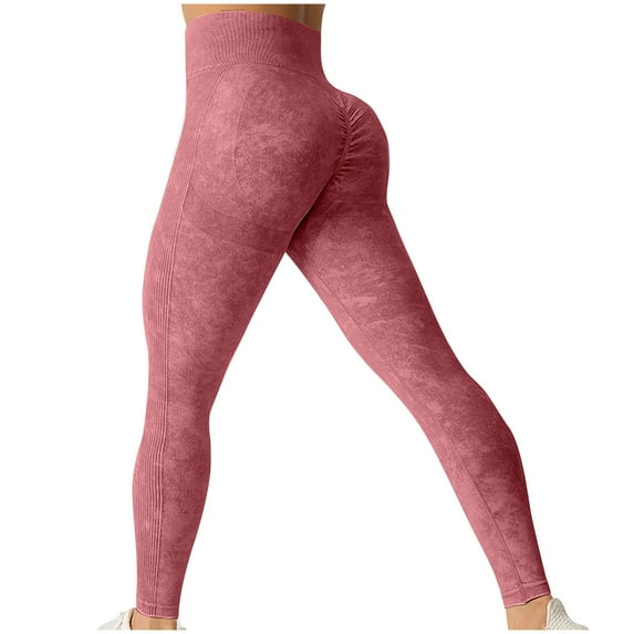 MIUOWANP Women's High Waist Yoga Pants Solid Color Slimming Waist and Booty Lifting Sports Leggings for Yoga, Sexy Peach Buttocks Design Size S(4)Wine