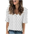 thumbnail image 1 of MIUOWANP Women's Oversized T-Shirt Summer Casual Short Sleeve Loose Tee Tops Loose Polka Dot Printed Short-Sleeve V-Neck Tops Size, 1 of 4