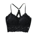 thumbnail image 1 of MIUOWANP Women's Push-Up Thin Bra Sexy Lace Trim Lingerie With Breast Pad Comfortable and breathable Hollow Out Lace Bra,Black M, 1 of 3