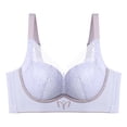 thumbnail image 1 of MIUOWANP Women's Push-Up Thin Bra Wire-Free Sexy V-shaped Embroidered Breathable Bra Adjustable Shoulder Strap Hollow Out Lace Bra,Purple L, 1 of 3