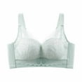 thumbnail image 1 of MIUOWANP Women's Push-Up Thin Bra Wire-Free Sexy V-shaped Embroidered Breathable Bra Adjustable Strap Hollow Out Lace Bra,Green S, 1 of 1
