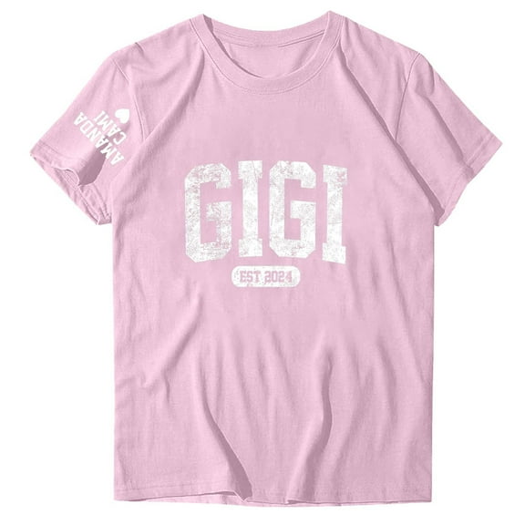 MIUOWANP Women's Raglan Long Sleeve V-neck Top Loose Fit Letter Print Breathable Activewear Size L(8)Pink