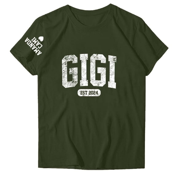 MIUOWANP Women's Raglan Long Sleeve V-neck Top Loose Fit Letter Print Breathable Activewear Size M(6)Army Green