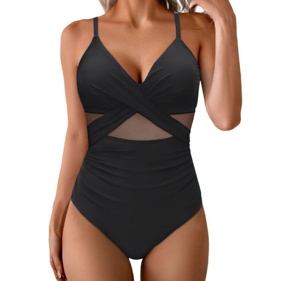 MaFYtyTPR Women's Solid Color Swimsuits Sporty Surfing Bathing Suit Fashi Swimwear for Women