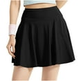 thumbnail image 1 of MIUOWANP Women's Summer Solid Color Sports Running Fitness Comfortable Prevention Short Skirt Black XXL, 1 of 3