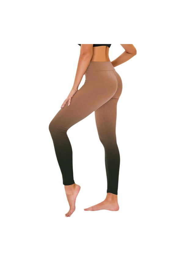 Women's Yoga Pants High Waisted Gradient Color Fitness Training and Running Sports Pants Size S(4)Gold