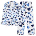 thumbnail image 1 of MIUOWANP Womens Big and Tall Pajama Sets Women's Valentine's Day Printed Pajama Set For Daily Home Wear With Pocket Blue XXXL, 1 of 5