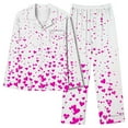 thumbnail image 1 of MIUOWANP Womens Big and Tall Pajama Sets Women's Valentine's Day Printed Pajama Set For Daily Home Wear With Pocket Hot Pink XXL, 1 of 5