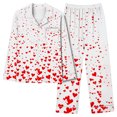 thumbnail image 1 of MIUOWANP Womens Big and Tall Pajama Sets Women's Valentine's Day Printed Pajama Set For Daily Home Wear With Pocket Red M, 1 of 5