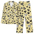 thumbnail image 1 of MIUOWANP Womens Big and Tall Pajama Sets Women's Valentine's Day Printed Pajama Set For Daily Home Wear With Pocket Yellow M, 1 of 5