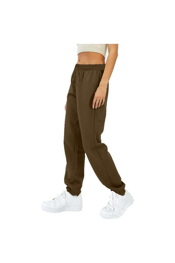 Womens Jogger Pants Women Casual Trousers And Trousers Plus Velvet Running Fitness Sports Pants Coffee S