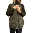 thumbnail image 1 of MIUOWANP Womens Quilted Puffer Jacket Casual Lightweight Stand Collar Long Sleeve Zip Puffer Jackets Padded Outerwear Coats Army Green XL, 1 of 5