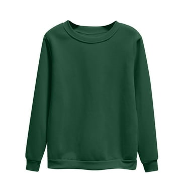 MIUOWANP Womens Sweatshirt Tops Women's Oversized Round Neck Sweatshirts Long Sleeve Turtleneck Velvet Sweatshirt Green L